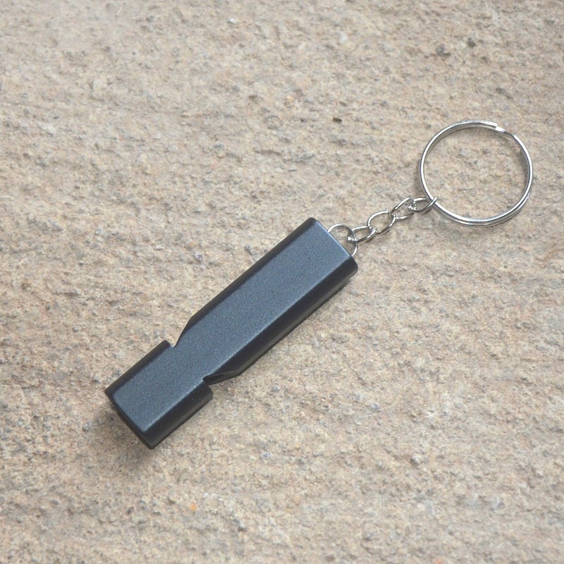 EDC portable outdoor equipment survival blast whistle, dual-tube resonance high-frequency aluminum alloy whistle, dual-frequency whistle pic 4