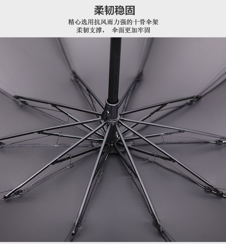 十骨加大号晴雨伞折叠三折伞黑胶防晒防紫外线遮阳伞商务大伞批发详情25