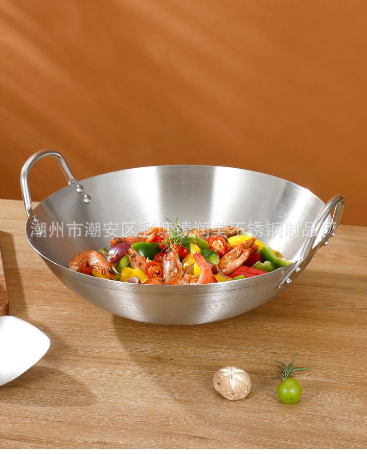永康跨境不锈钢炒锅双耳炒菜锅饭店用加厚厨师大炒锅配商用电磁炉详情21