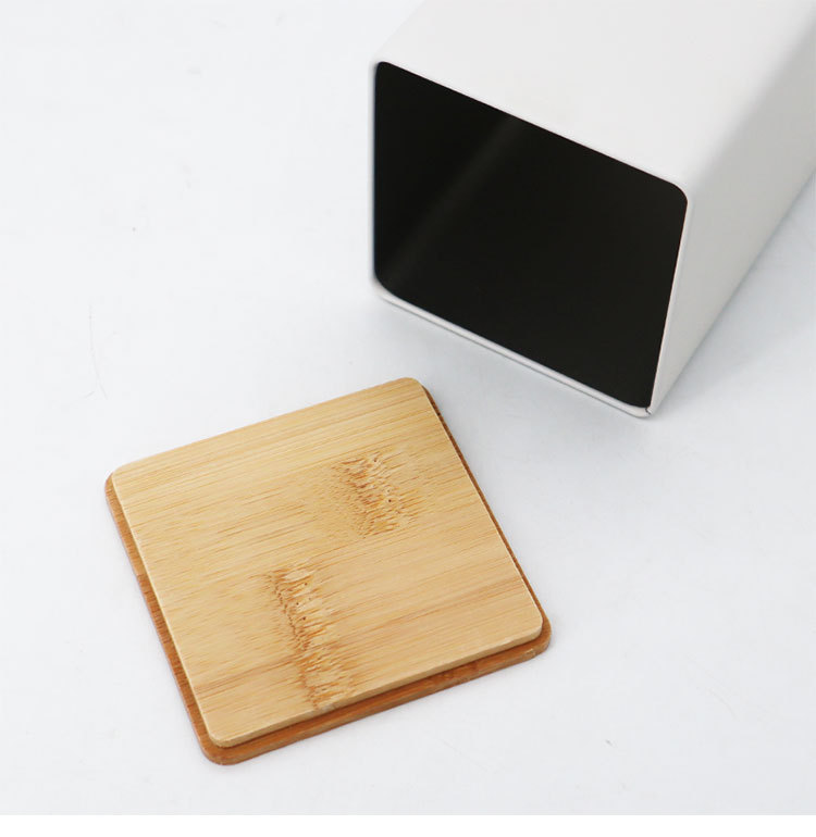 厨房用品竹盖方形铁盒coffeetea咖啡豆罐糖果茶叶包装现货茶叶罐详情20