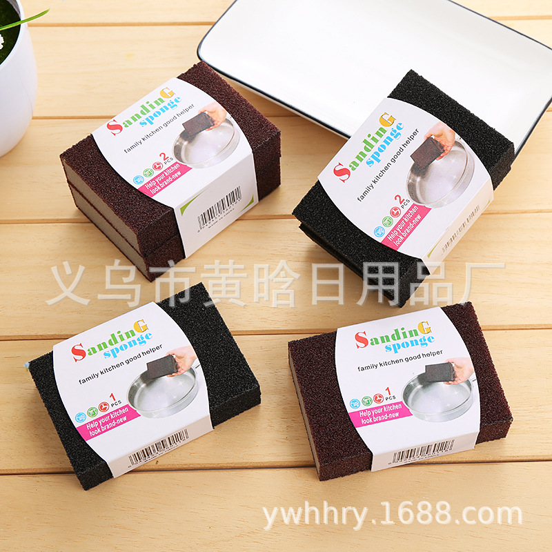 【 Chi Jia 】 Diamond sand sponge for cleaning POTS and pans, kitchen oil and dirt removal sponge for removing dirt and rust from kitchen utensils pic 1