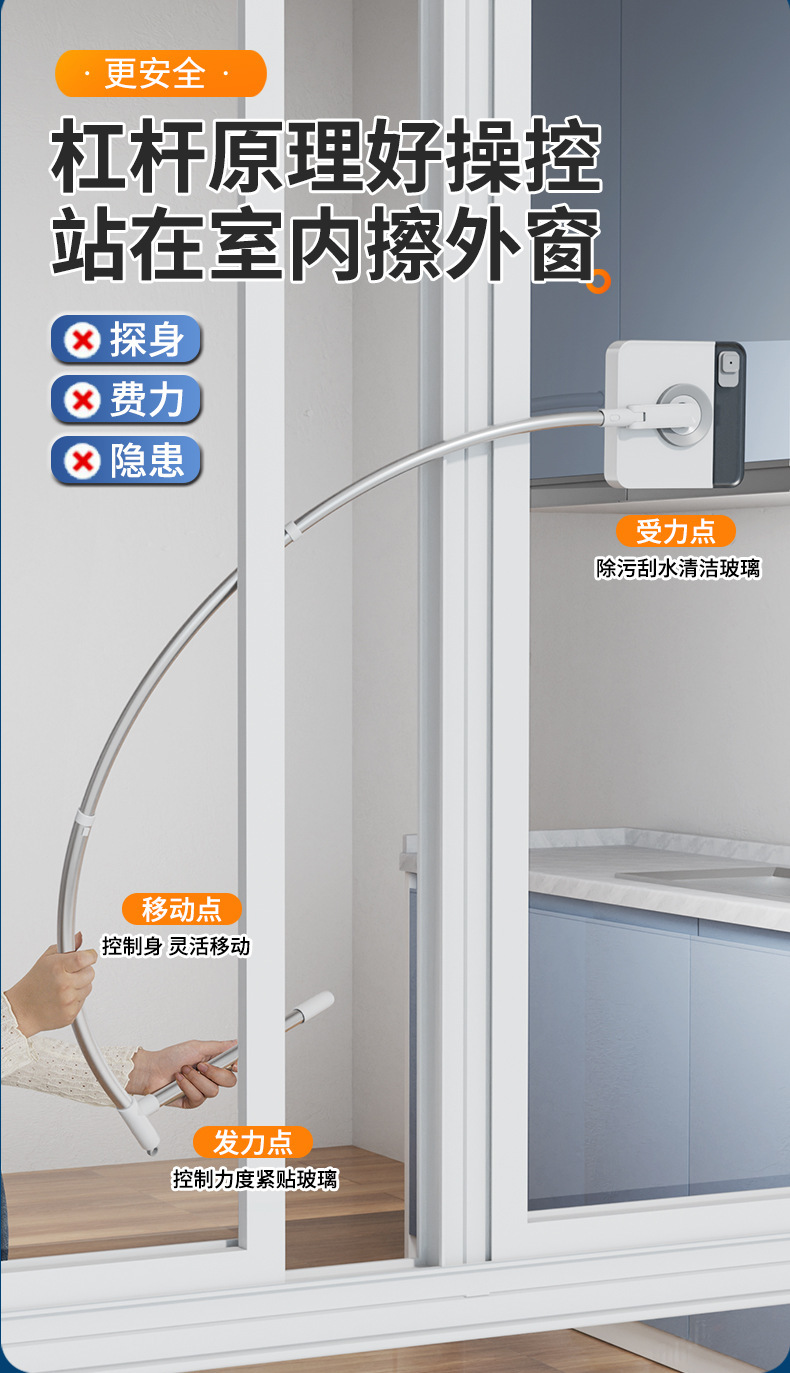 擦玻璃神器家用高层外窗仿人臂弧形玻璃刮水器双面擦窗清洁工具详情4