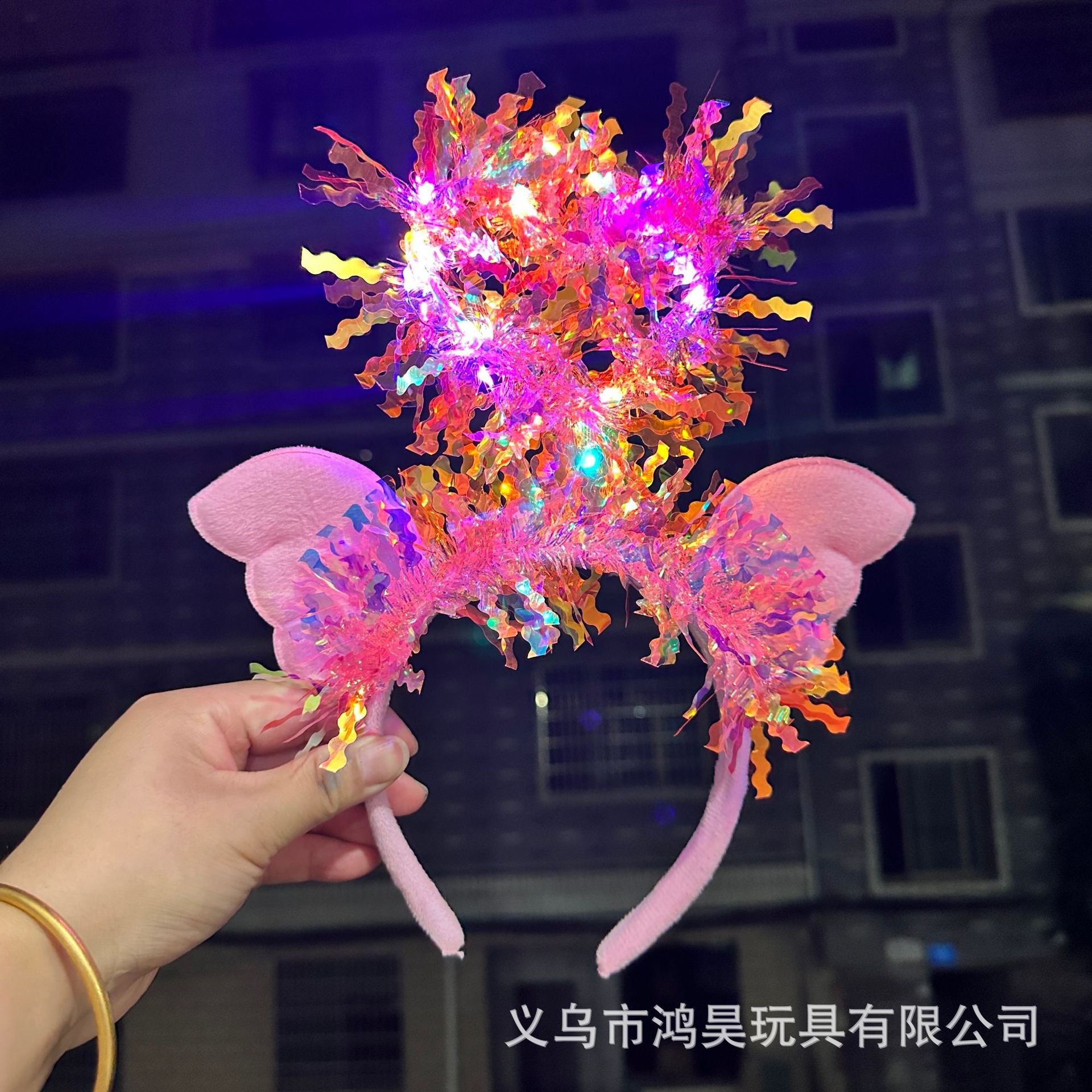 新款发光金丝闪光天使翅膀头箍生天使小翅膀网红仙女头饰厂家批发详情6