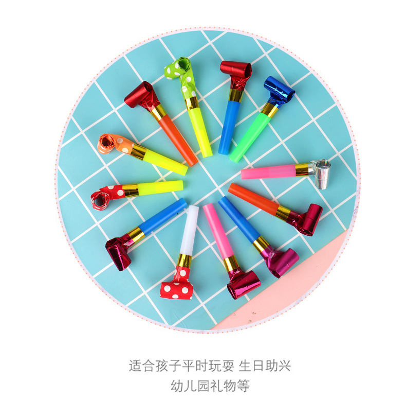 糖果吹龙雨丝吹龙厂家批发纸头吹龙口哨儿童生日派对用品创意吹龙详情3