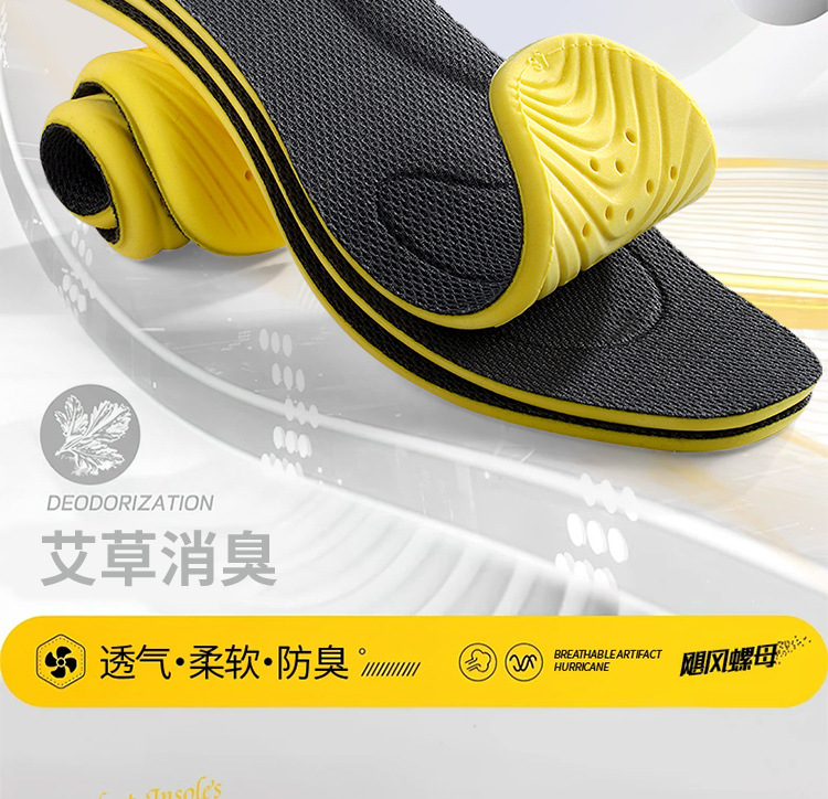 The insoles are 7A grade antibacterial, deodorizing, breathable, sweat-absorbing, highly elastic, shock-absorbing, and are thin for casual running, basketball and badminton pic 2