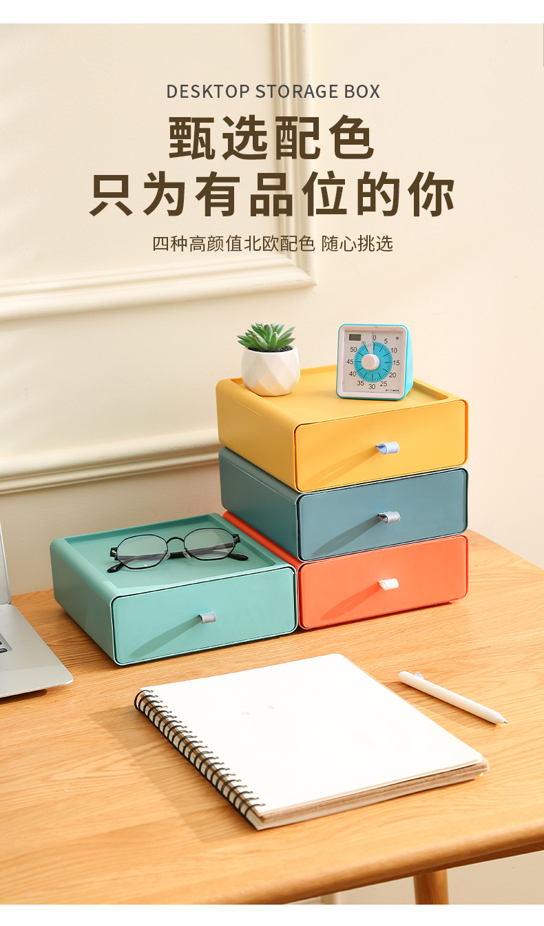Drawer-type desktop storage box, storage box, office desk rack, organizing cabinet, wholesale organizing box pic 6