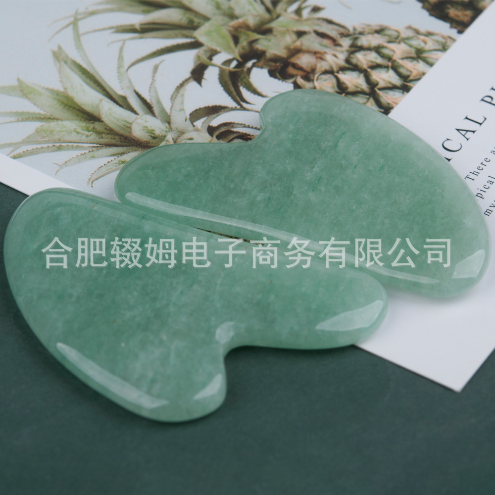 粉晶刮痧板心形刮痧按摩器美容面部脸部天然玉石手指粉水晶刮痧片详情34