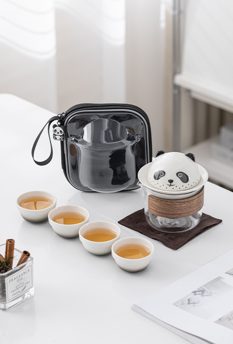 360°熊猫快客杯旅行茶具套装便携式防烫泡茶器扳手礼品可加logo详情13