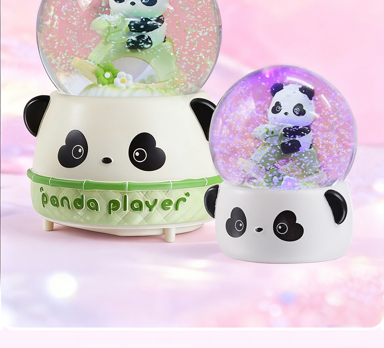 熊猫骑马水晶球大号八音盒儿童派对圣诞礼物可飘雪男女孩工艺品详情20
