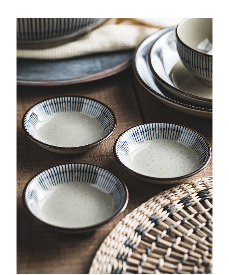 Bowl Home 2025 New High Appearance level retro Japanese tableware plate set, ceramic soup bowl, underglaze colored rice bowl pic 13