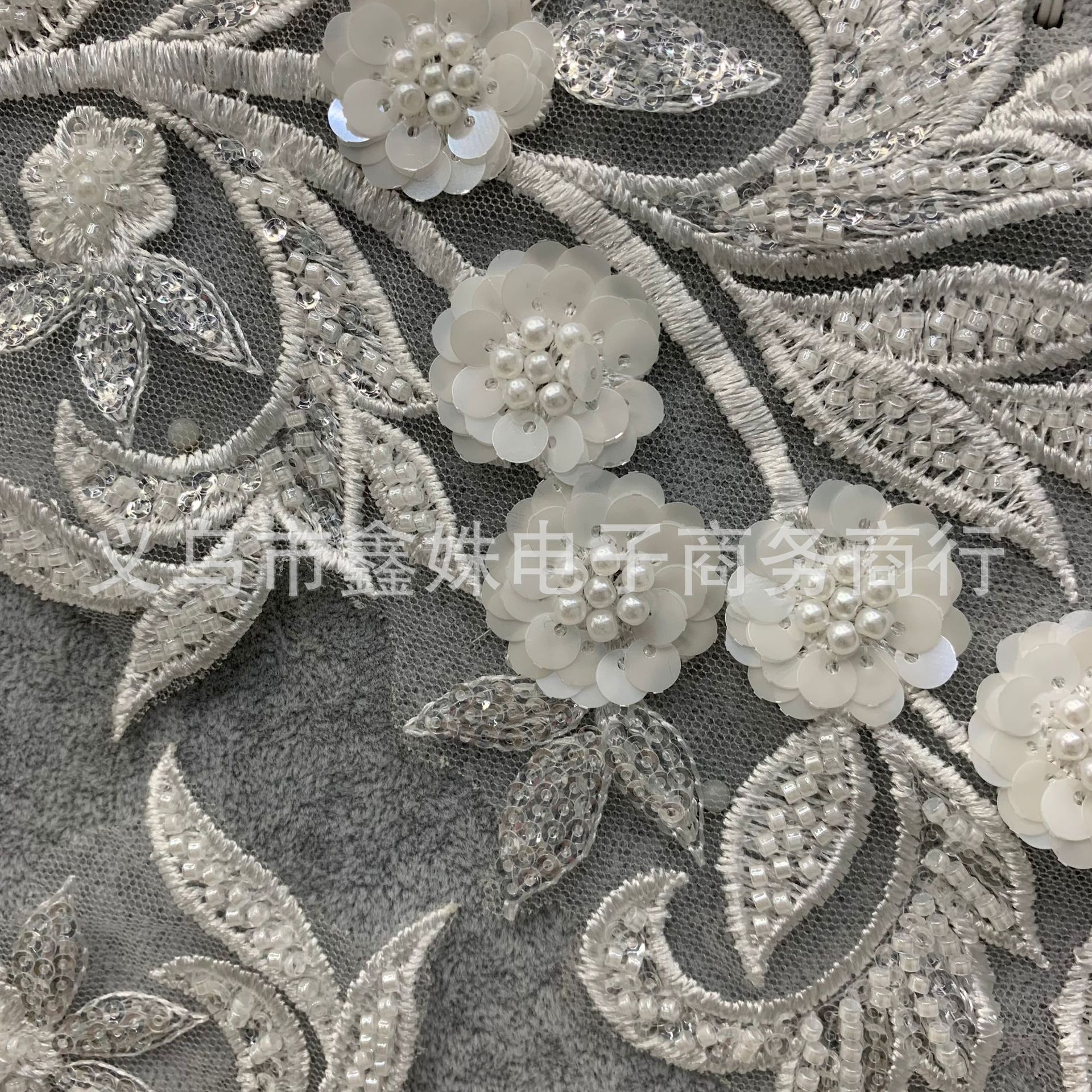 Best-selling colored three-dimensional lace embroidered fabric stickers for diy evening gowns and wedding clothing accessories with sequins and decals pic 5