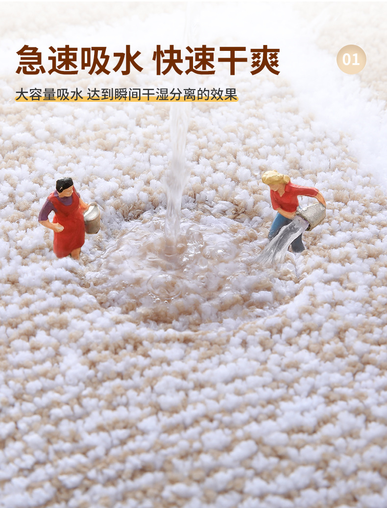 跨境热销回框渐变平绒地垫厕所卫生间吸水速干脚垫家用浴室防滑垫详情4