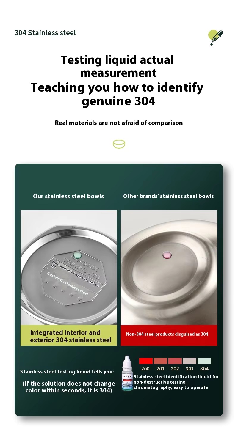 304 thickened stainless steel double-layer soup bowl, heat-resistant, dishwasher washable, environmentally friendly household kitchenware pic 5