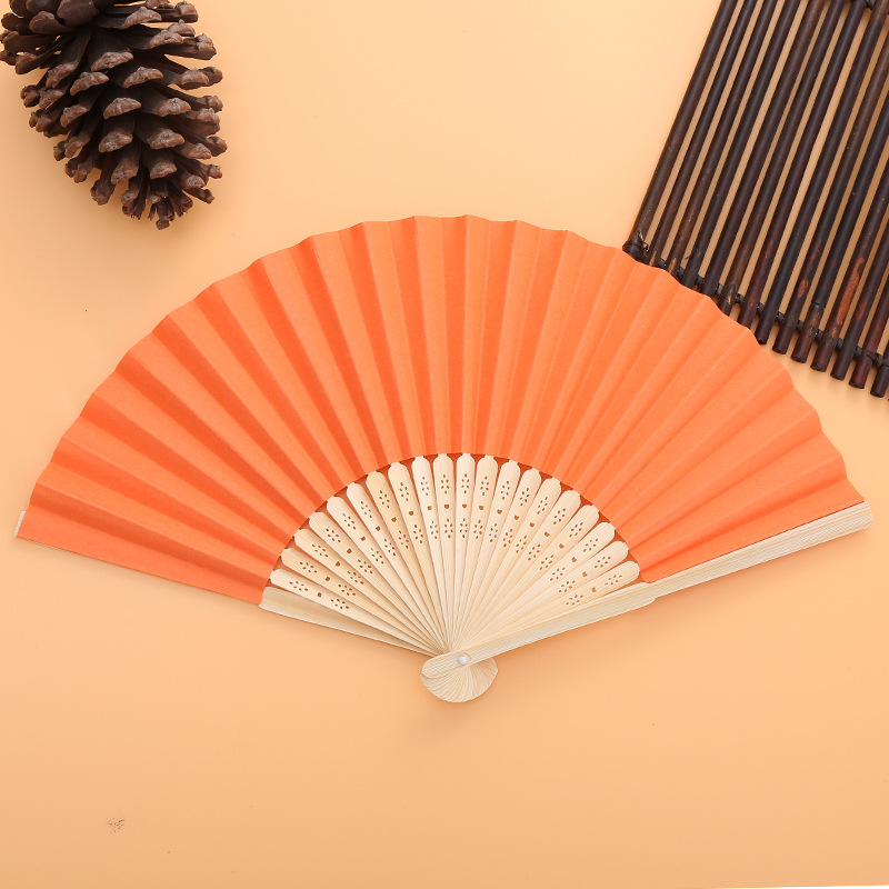 Seven-inch white blank advertising fan custom processing DIY foreign trade export bamboo frame fan blank paper fan creative promotional fan pic 10