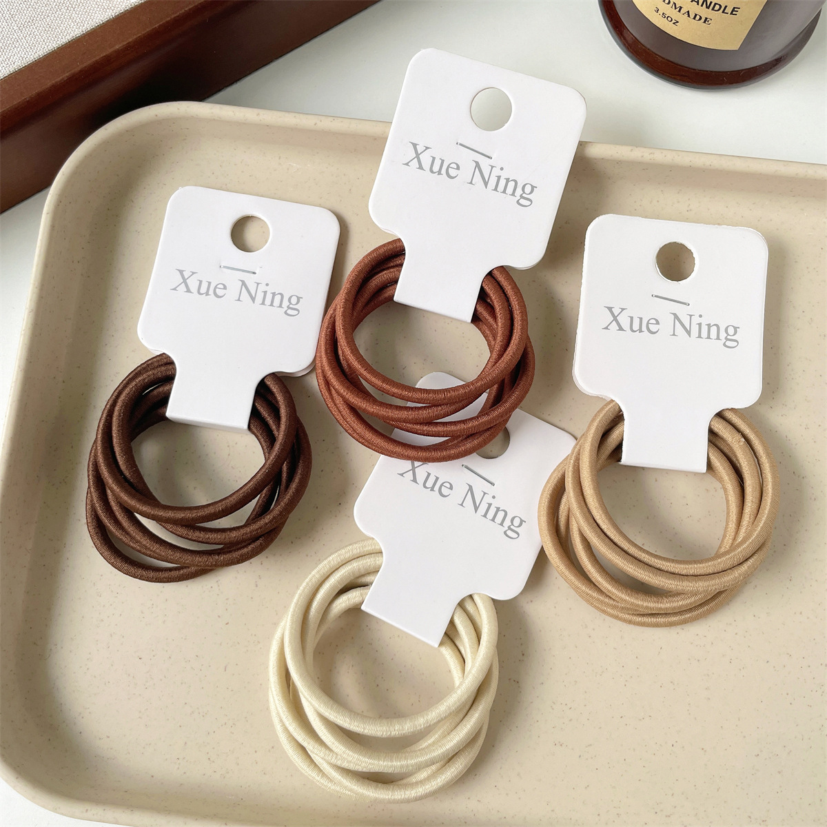 5 basic high-elasticity hair ties, simple Maillard hair bands, high ponytail hair ties, rubber bands, hair ties and headwear pic 4