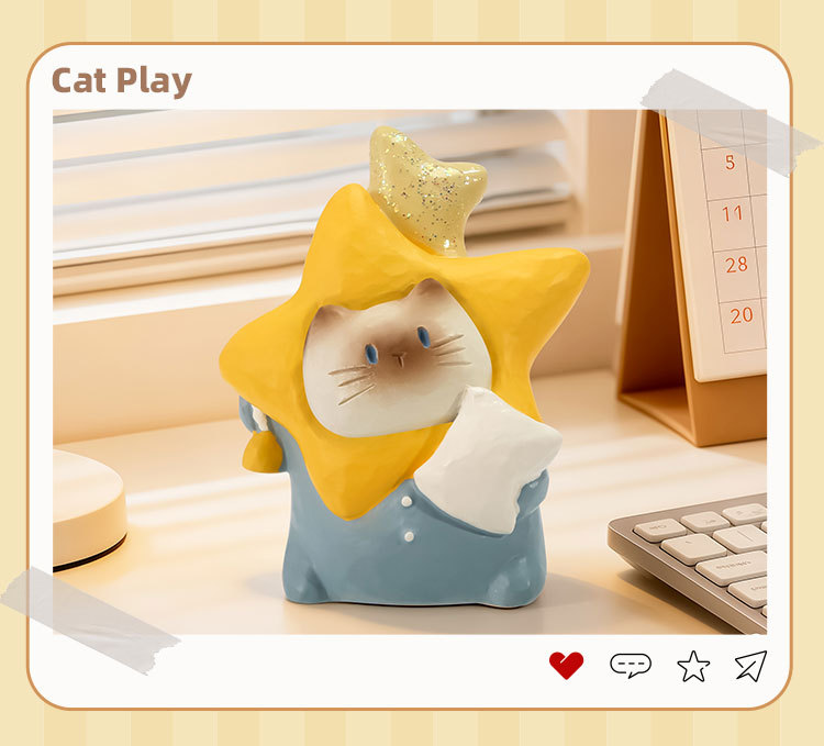 猫猫PAI一缕温暖盲盒卡通可爱桌面树脂摆件多款式搞怪摆件盲盒详情19