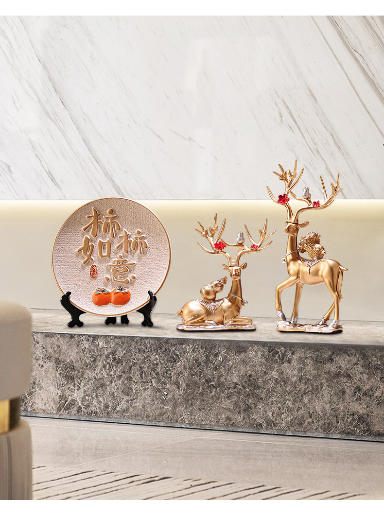 平安喜乐摆件事事如意柿子客厅电视酒柜展示柜装饰品乔迁新居礼品详情15