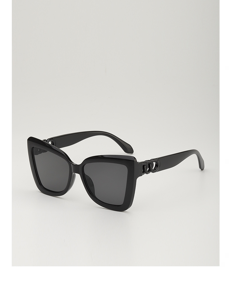 女款太阳镜防紫外线墨镜感大脸圆脸复古黑框茶色眼镜素颜详情6