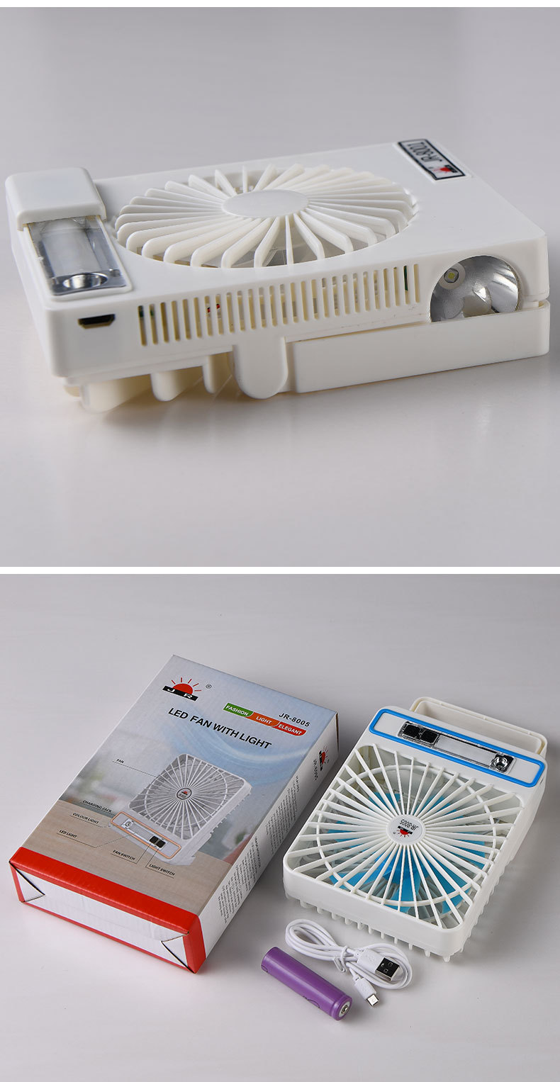 Cross-border lamp fan, rechargeable student dormitory charging fan, mini portable high-wind desktop fan pic 9