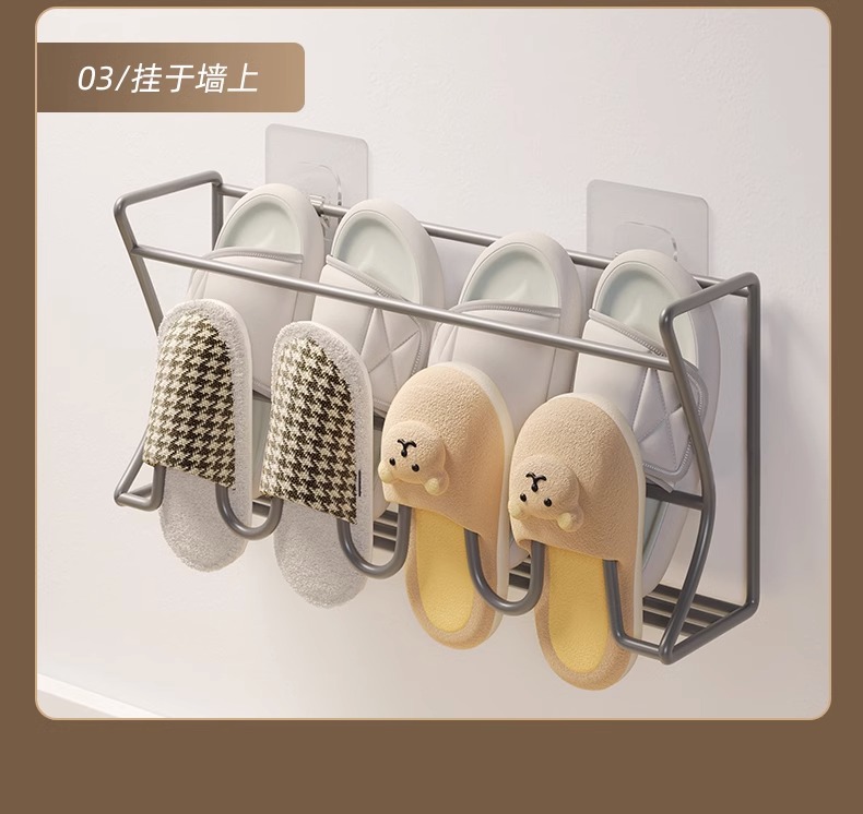 门后鞋架壁挂式宿舍简易门口免打孔浴室墙上置物鞋子收纳神器详情17