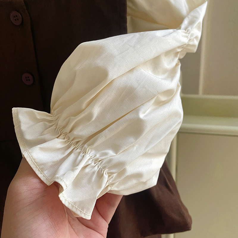 女童2025春秋季新款可爱时尚三件套打底衫单排扣上衣长裤套装外贸详情13