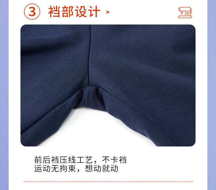 儿童两道杠深蓝运动裤七分裤夏季薄款短裤男童藏青色7分校服1详情7