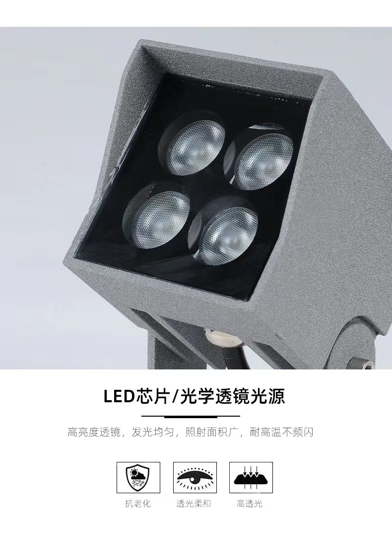 LED方形投光灯插地照树灯户外亮化光束灯建筑工程景观防水投射灯详情17