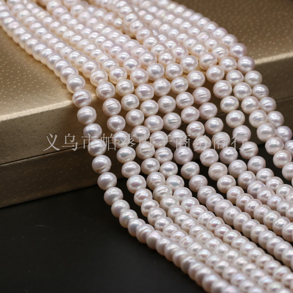 Exquisite natural freshwater pearl round beads DIY jewelry accessories, handcrafted jewelry necklaces, bracelets, pendants, wholesale and production pic 2