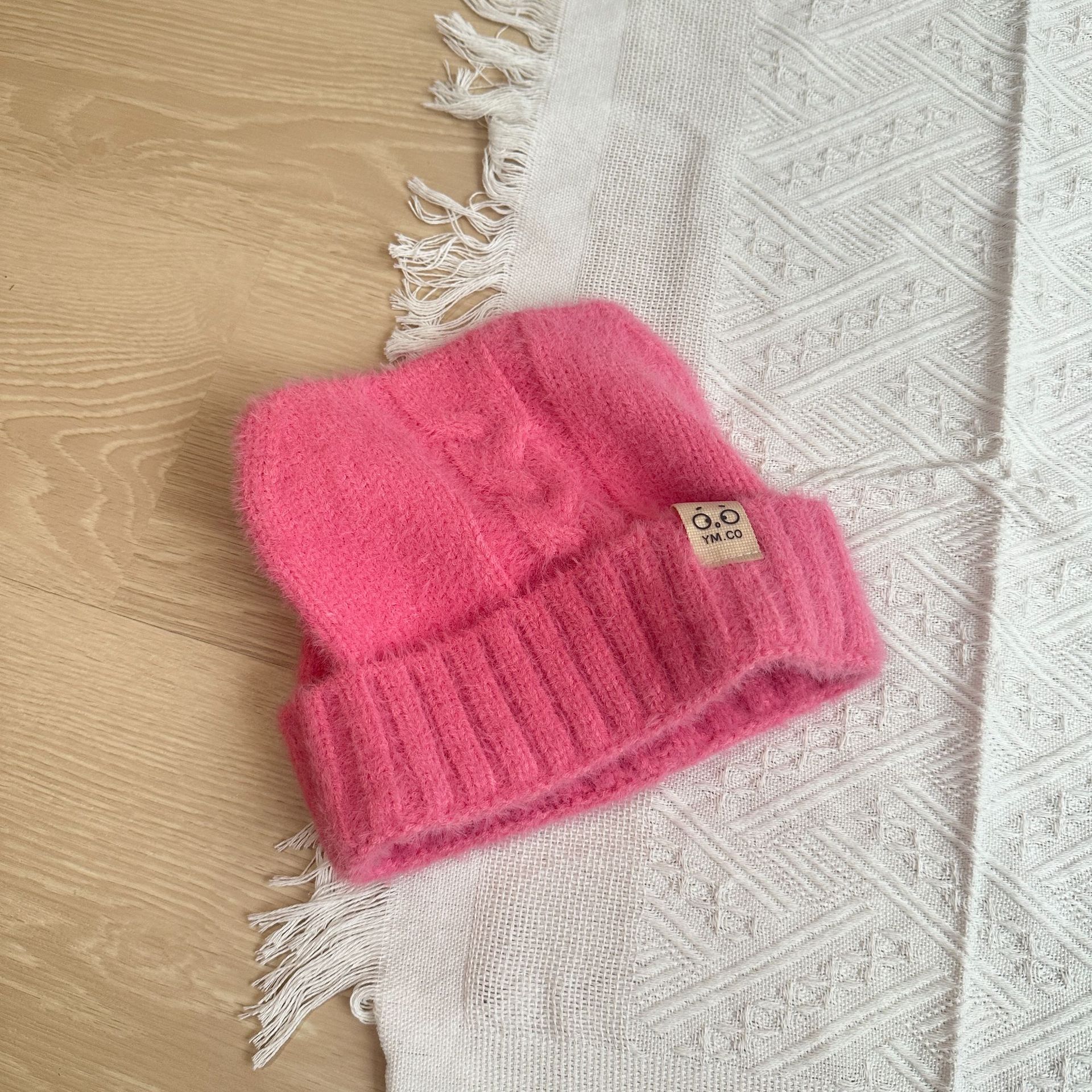 儿童针织帽日系可爱猫耳朵小标狐狸毛秋冬毛线帽防风保暖护耳帽详情18