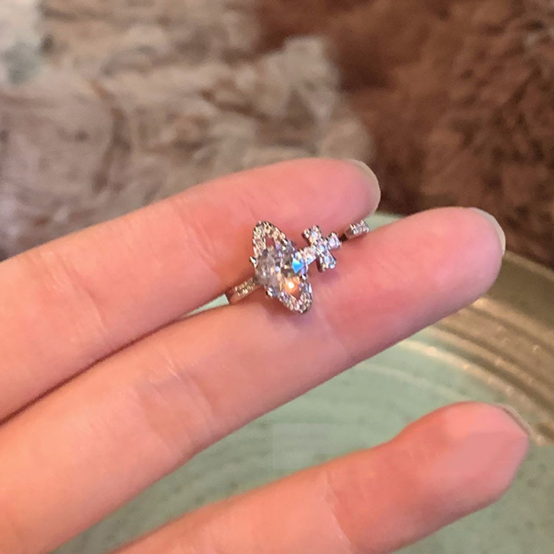 西太后星球戒指女轻奢小众锆石开口食指戒时尚个性设计感指环详情8