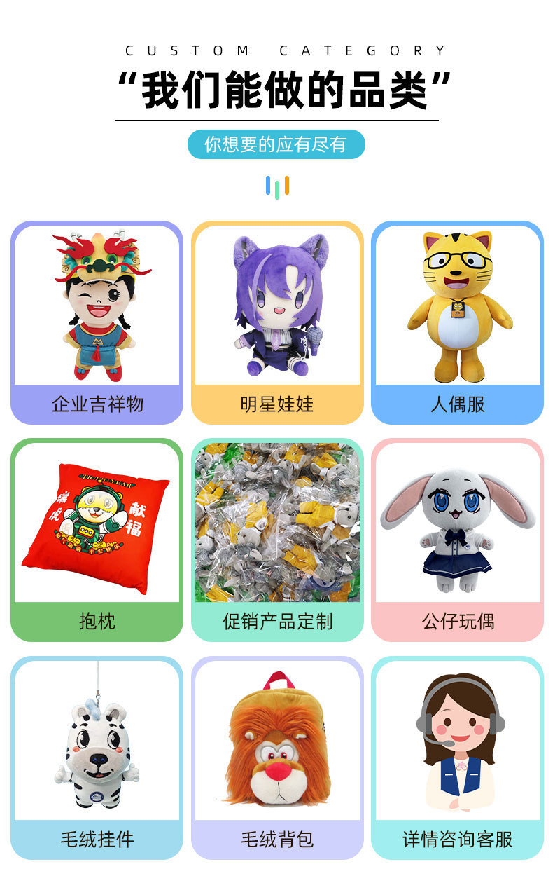 Customized plush toys, keychains, pendants, dolls, IP mascots. We can make them based on your provided pictures or samples pic 4