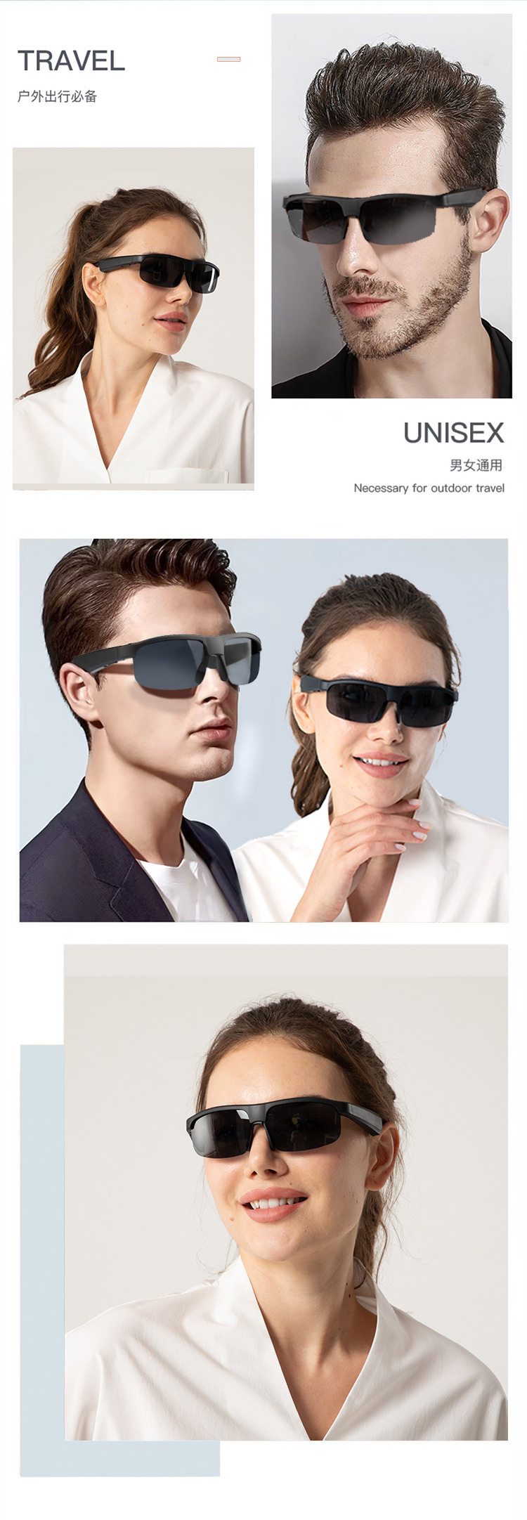 AI smart Bluetooth sunglasses, smart glasses that support voice interaction, fashionable sunglasses pic 4
