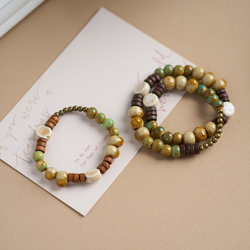 景德镇陶瓷手链薄荷曼波绿国风流行文艺古风串珠中式情侣手串礼物详情4