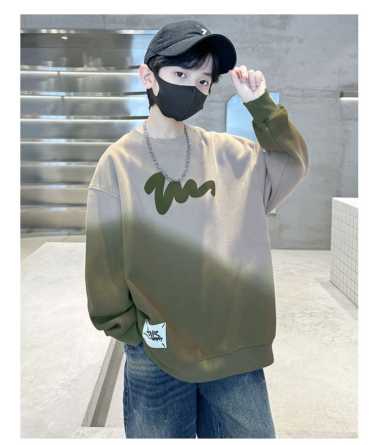 男童卫衣长袖秋装扎染新款字母印花学生帅气中大童春秋季上衣男孩详情14