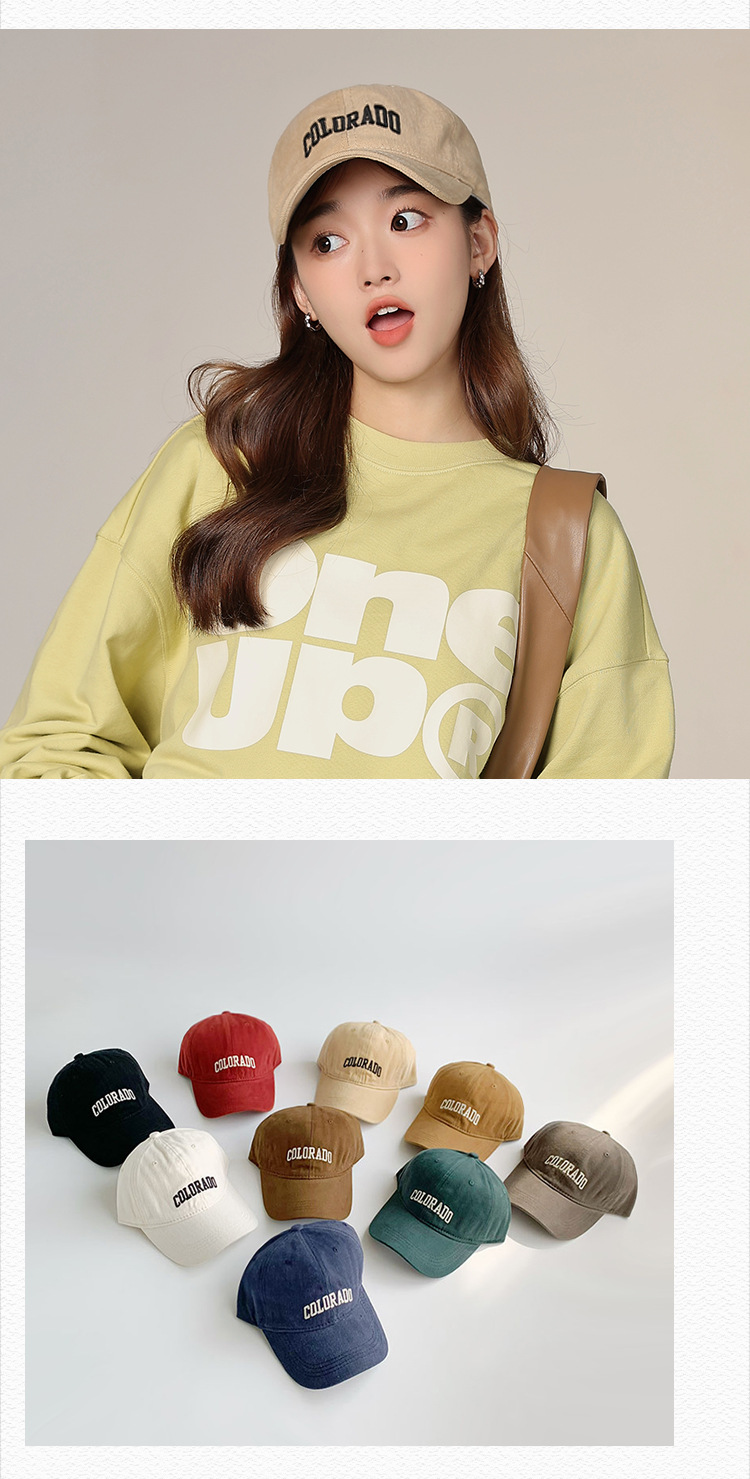 Autumn baseball caps for men to show off their faces, small Korean casual baseball caps for women, hard-top summer headscarves for sun protection and sun protection pic 6