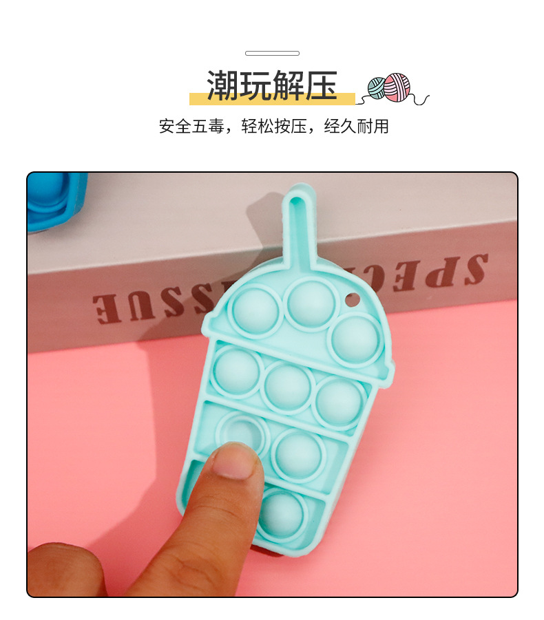 Cartoon rat-killing silicone press toys for children to relieve stress, dinosaur unicorn pendants, stress-relieving toys in stock pic 4