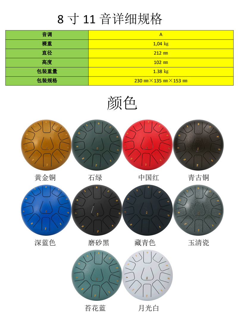 Hollow Drum 6/6.8/8/10/12/13 inch Forget Worry Drum Steel Tongue Drum Color Hollow Worry-free Drum Percussion instrument hand disc pic 10
