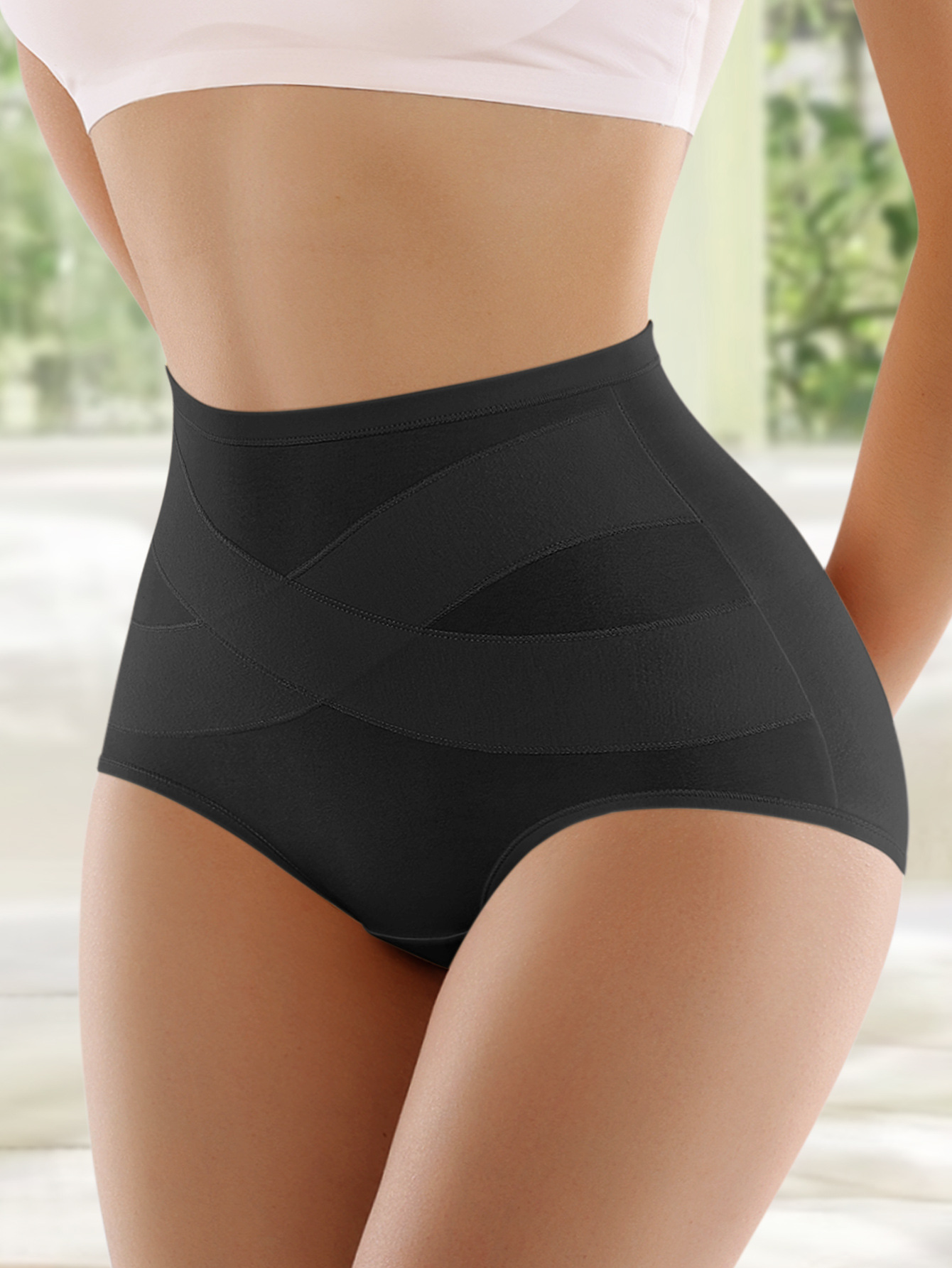【海外仓代发】高腰收腹三角裤大码女士内裤胖MM透气Underwear详情4