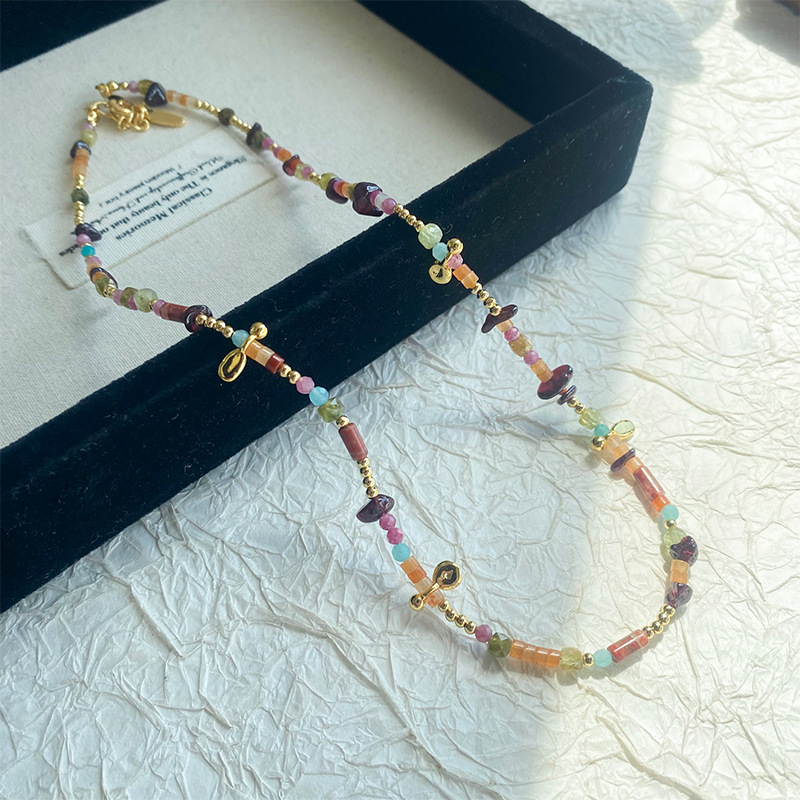 新款首发！彩虹碎石点点项链法式时尚轻奢精致潮流小众设计高级感详情5