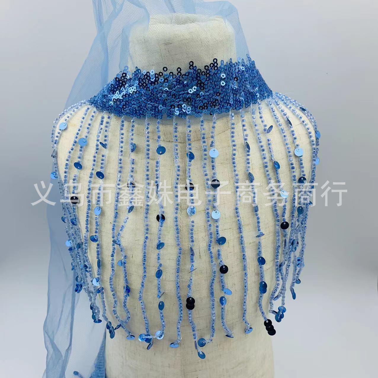 In stock, there are tassel sequins, beaded fabric curtains, stage performance decorations pic 1