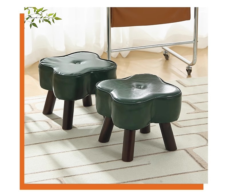 Wholesale Amazon light luxury shoe-changing stools, high-end living room sofas, low stools, home stools, popular backrest small chairs pic 22