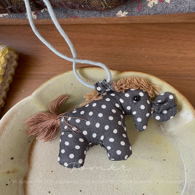 Soft and cute plush toy necklace, polka dot fabric pendant, forest-themed, girlish and adorable necklace, daily wear and accessories pic 8
