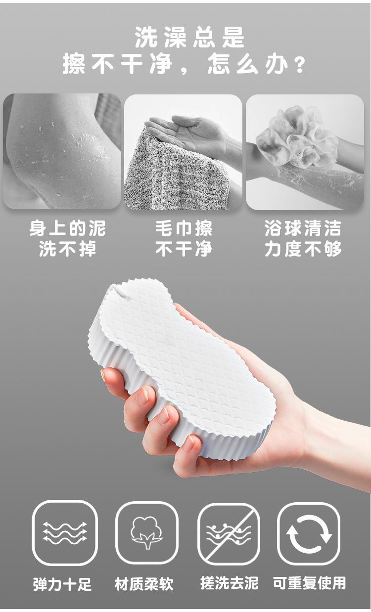 3D Baby Sponge Bath with fish-scale pattern three-dimensional bath sponge, no skin damage during bathing, painless scrubbing for babies pic 2