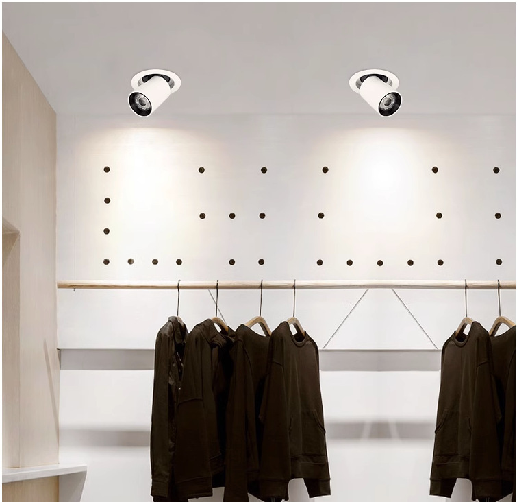 射灯无主灯小山丘嵌入式伸缩灯可调角度服装店家用商用防眩象鼻灯详情20