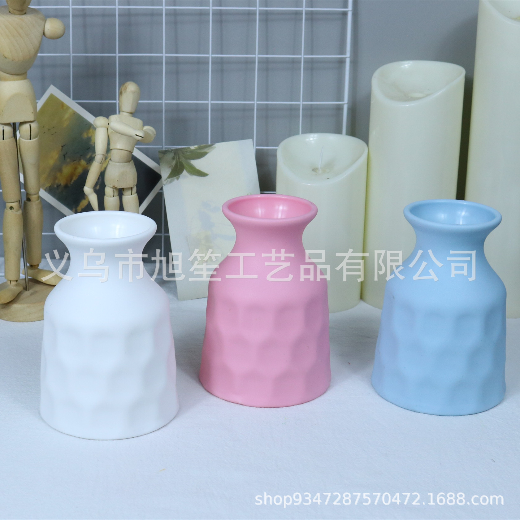 Vases, twist rods, handcrafted wool flower POTS, pet gardening decorations, office desks, night market ornaments, plastic vases pic 4