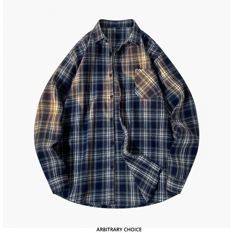 Retro checkered shirt for men 2025 Spring and Autumn new style American casual loose trendy long-sleeved shirt couple coat for men pic 18