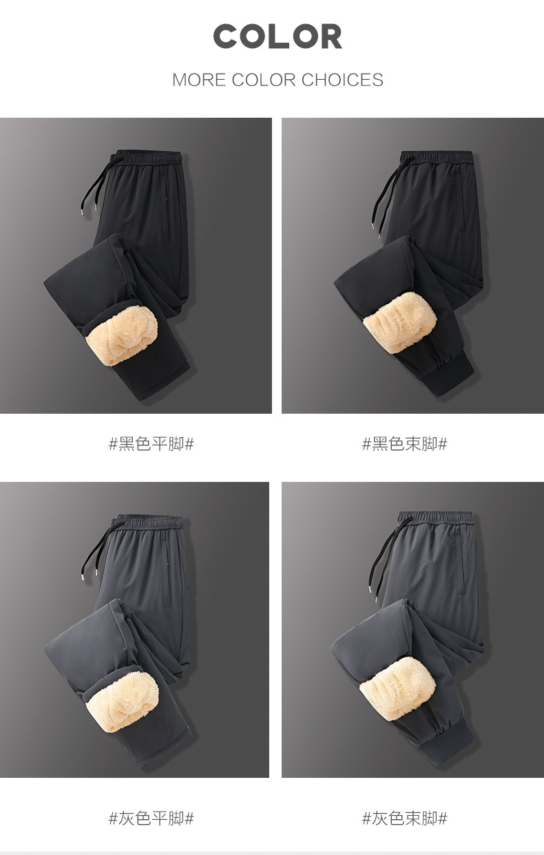 秋冬款加绒加厚羊羔绒加大加肥保暖御寒科技升温裤子休闲棉裤直筒详情41