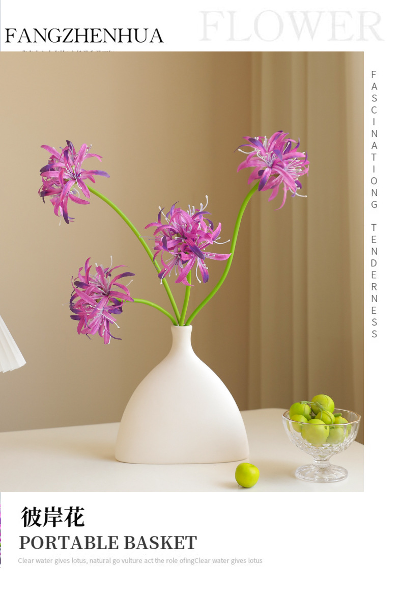 桔茉家居彼岸花摆件仿真曼珠沙华风雨兰摄影道具样板间装饰宠物园艺花盆容器详情13