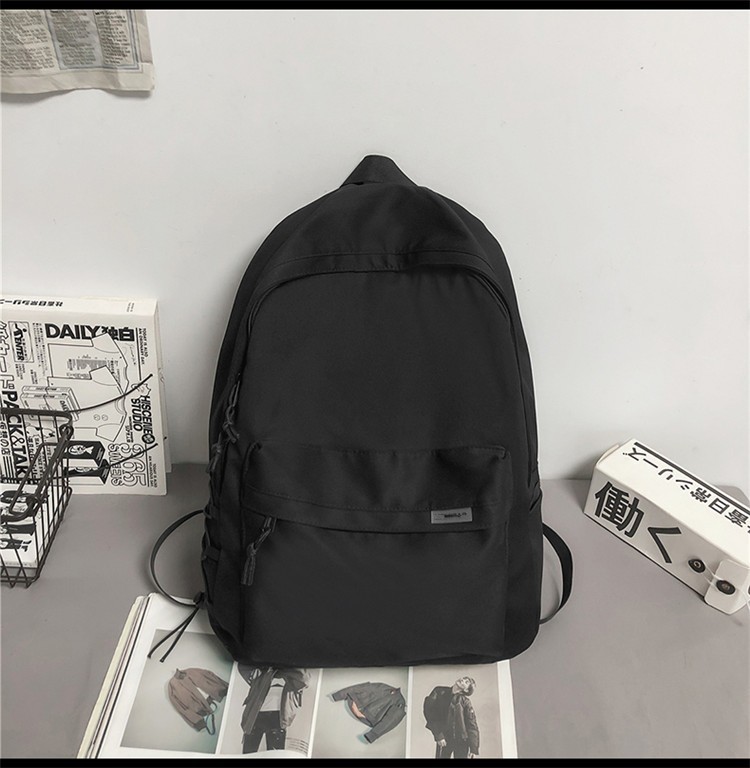 双肩包男士简约大容量旅行背包女休闲日系初中生高中大学生书包男详情8