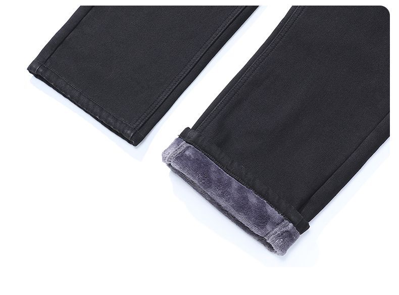 Autumn and winter thickened fleece jeans for men 2025 New style Loose straight-leg large size stretch denim trousers for men autumn and winter pic 46